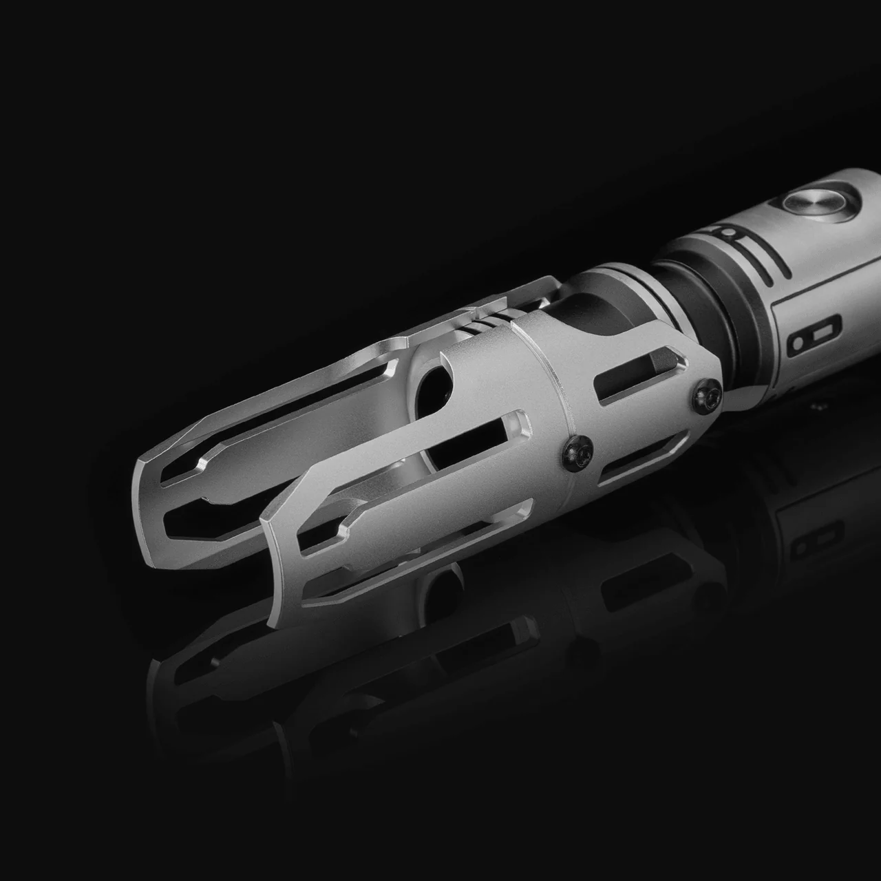 Ornate Emitter Shroud Brushed Silver Black